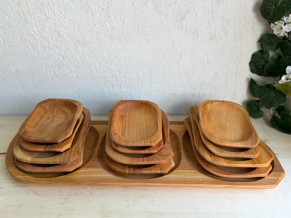 Set Rustic 13 Piese din Lemn Natural pentru Servire Tapas & Charcuterie - Detaliu 2