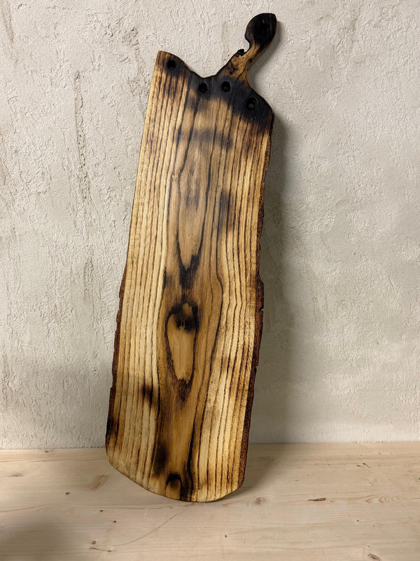 Platou Extra Lung din Stejar Tratat Shou Sugi Ban – Design Wabi-Sabi Japonez / Rustic - Detaliu 3