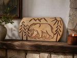 Tablou Sculptat Manual din Lemn Masiv cu Urs – Decor Rustic Cabană & Living