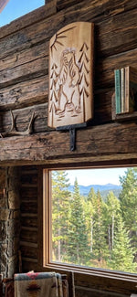 Tablou Sculptat Manual din Lemn Masiv cu Urs – Decor Rustic Cabană & Living - Detaliu 7