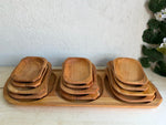 Set Rustic 13 Piese din Lemn Natural pentru Servire Tapas & Charcuterie - Detaliu 2