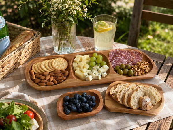 Set Rustic 13 Piese din Lemn Natural pentru Servire Tapas & Charcuterie - Detaliu 3