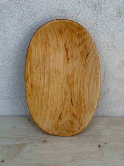 Albie Ovală Sculptată Manual din Lemn (Dough Bowl) – Tavă Rustic & Centru de Masă