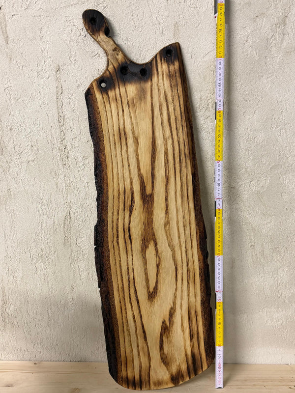 Platou Extra Lung din Stejar Tratat Shou Sugi Ban – Design Wabi-Sabi Japonez / Rustic - Detaliu 4
