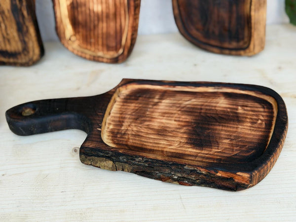 Tocător Friptură din Lemn Tratat Termic (Burnt Wood) cu Șanț de Scurgere - Detaliu 4