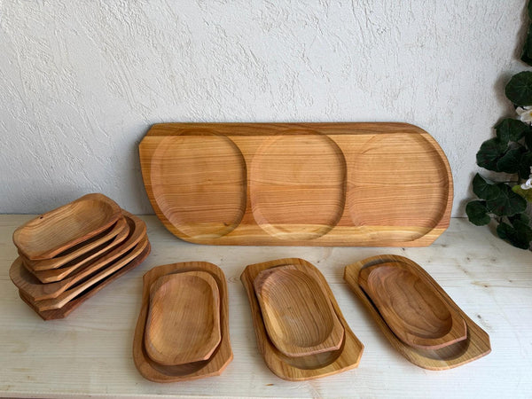 Set Rustic 13 Piese din Lemn Natural pentru Servire Tapas & Charcuterie - Detaliu 4