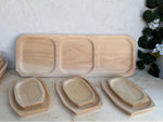 Set 13 Piese Servire Gourmet din Lemn Masiv – Platou Mare & 12 Farfurii Mici Tapas - Detaliu 7