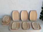 Set 13 Piese Servire Gourmet din Lemn Masiv – Platou Mare & 12 Farfurii Mici Tapas - Detaliu 8